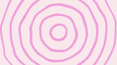 Soyut bir tasarım, ışık pastel arka plan üzerinde pembe eşmerkezli daireler içerir, modern ve canlı bir görünüm yaratır..