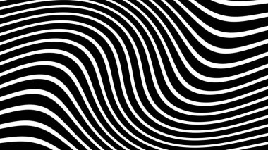 Dalgalı siyah ve beyaz çizgilerin yer aldığı soyut görüntü modern tasarım projeleri için ideal bir optik illüzyon etkisi yaratıyor.