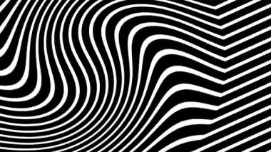 Dalgalı siyah ve beyaz çizgilerin yer aldığı soyut görüntü modern tasarım projeleri için ideal bir optik illüzyon etkisi yaratıyor.