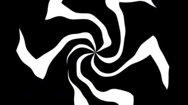 Dinamik ve hipnotik siyah ve beyaz spiral bir girdap, derinlik ve hareket hissi yaratıyor..