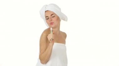diş fırçası, banyo şarkı güzel kadın