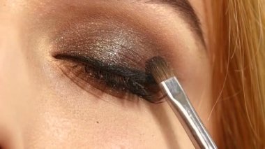 Güzellik modası. Kirpik. Kozmetik Göz Farı. yakın çekim
