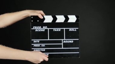 Eller siyah üzerinde film üretim clapper kurulu kullanın