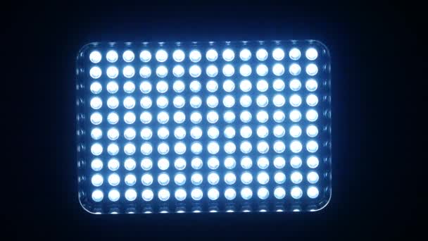 Éclairage lumineux vidéo LED, allumé et éteint, noir — Video