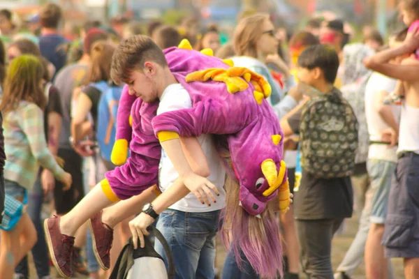 Bewoners Van Stad Hebben Plezier Ontspannen Met Hun Familie Het — Stockfoto