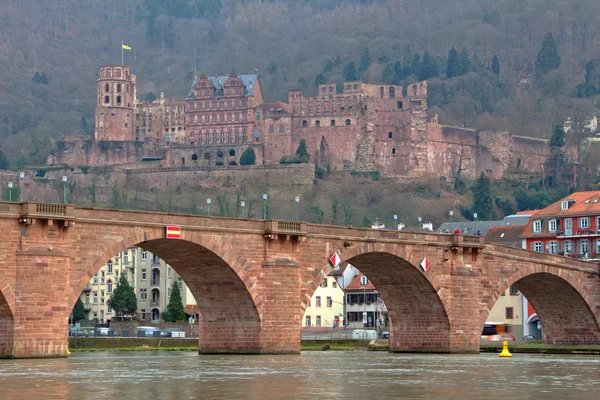 Heidelberg Castle and Old Bridge — Stock Photo, Image