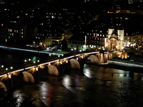 Castelo de Heidelberg e Ponte Velha — Fotografia de Stock