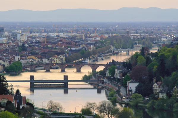 Heidelberg - Valle del Neckar con Ponte Vecchio — Foto Stock