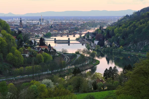 Heidelberg - Neckar valley with Old Bridge — Stock Photo, Image