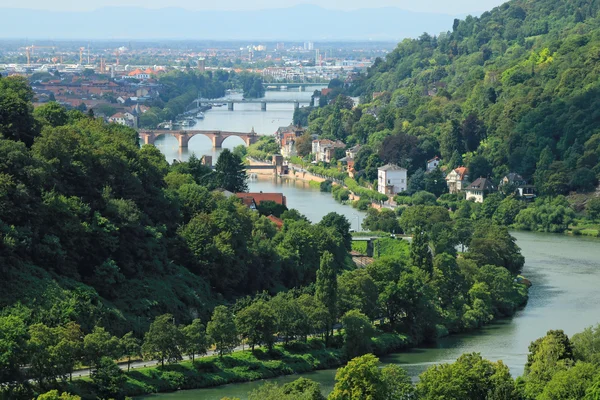 Heidelberg - Neckar valley with Old Bridge — Stock Photo, Image