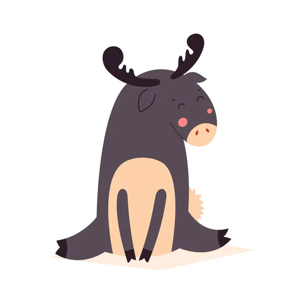 Cute elk. Vector illustration on white isolated background — Stock Vector