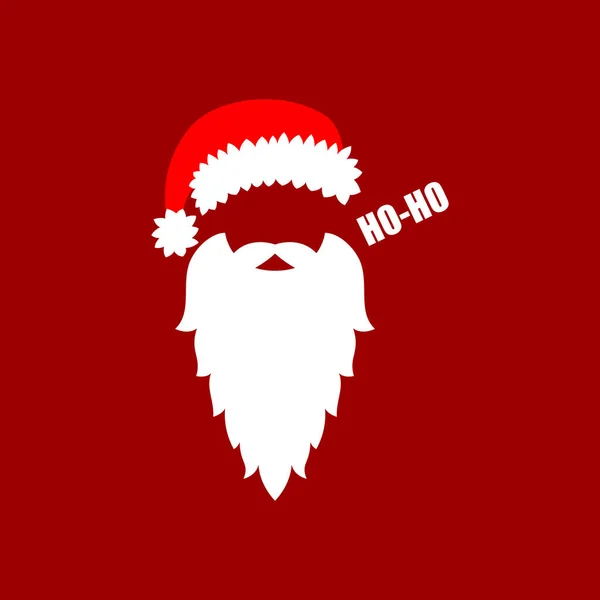 Kerstman Hoed Baard Vectorillustratie — Stockvector