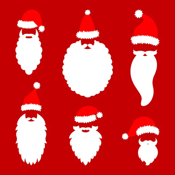 Chapéu Barba Pai Natal Ilustração Vetorial Boas Festas —  Vetores de Stock