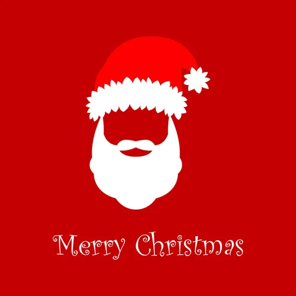 Шляпа Борода Санта Клауса Векторная Иллюстрация Счастливые Праздники — стоковый вектор