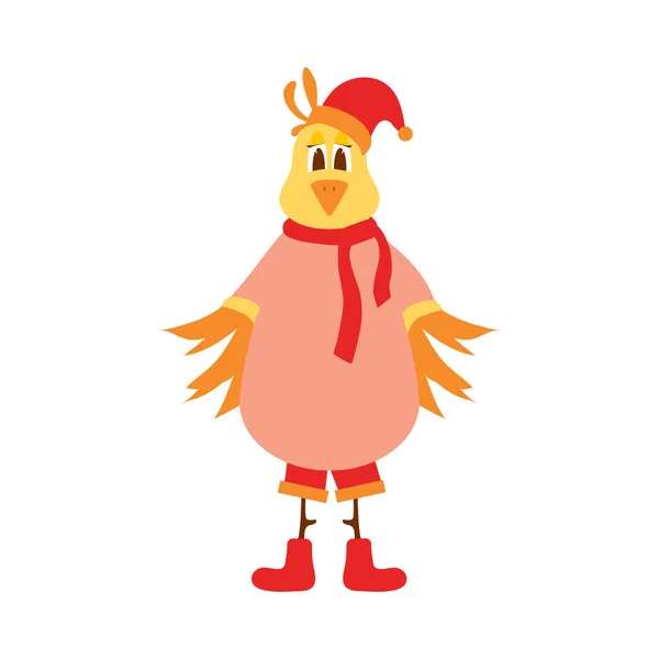 Ilustração de uma galinha de postura na moda em um fundo branco. Ilustração vetorial — Vetor de Stock