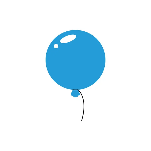 Balon odizolowana ikona na białym tle. Duża piłka ze wstążką. Dekoracja na wakacje i urodziny. Płaski styl wektor ilustracji — Wektor stockowy