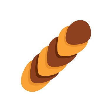 Vektör ekmek ikonu. Ekmeğin düz çizimi. Beyaz arka planda izole edilmiş sağlıklı ekmek. Geleneksel gıda işareti.