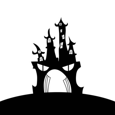 Kale, siluet. İzole edilmiş beyaz arkaplanda vektör illüstrasyonu.