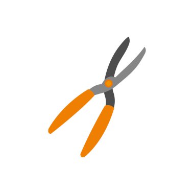 Beyaz arka planda, izole edilmiş bahçe makası tasviri.