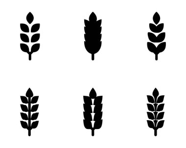 siyah soyut buğday kulakları el çizimi