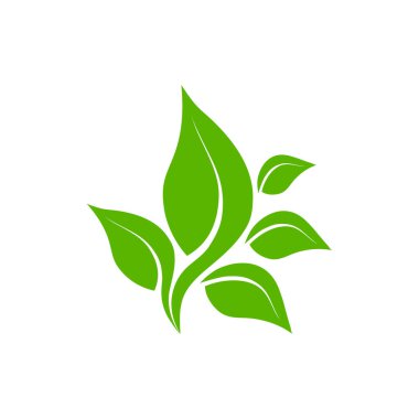 Çevre simgesi yeşil yaprak vektör çizimi izole edildi. Yeşil yaprak işareti.