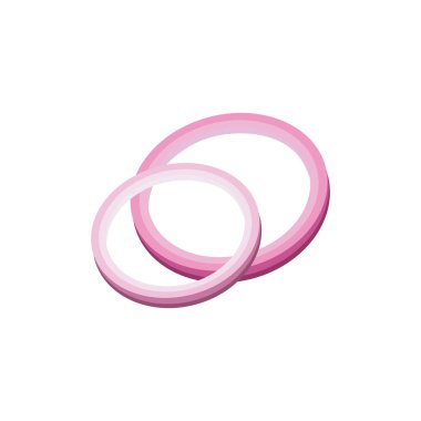 Dilimlenmiş kırmızı soğan, beyaz arkaplanda izole edilmiş vektör çizimi