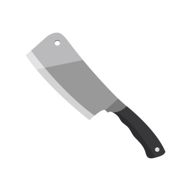 Mutfak bıçağı ikonu beyaz arka planda izole edilmiş. Düz bir şekilde vektör illüstrasyonu.