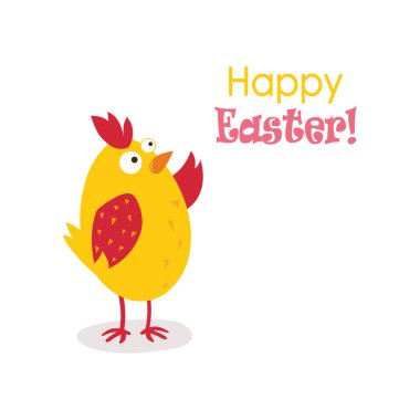 Paskalya 'dan önce tatlı sarı Paskalya tavuğu. Vektör.