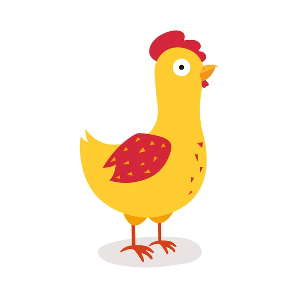 Pollo Pollo Pascua Icono Logo Vector Lindo Dibujos Animados Granja — Vector de stock