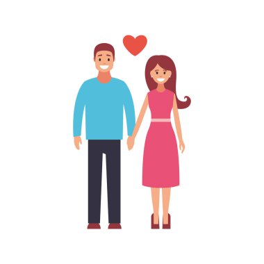 Mutlu bir aile. Beyaz arkaplanda vektör düz tasarım çizimi.