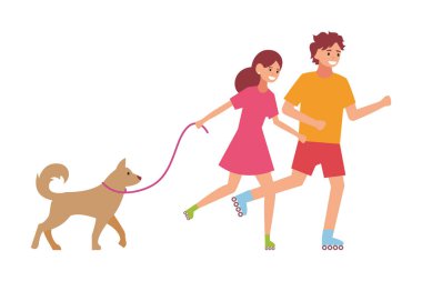 Koşun! Düz biçim, vektör çizimi beyaz arkaplanda izole edildi.