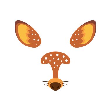 Geyik maskesi. Vektör illüstrasyonu beyaz arkaplanda izole edildi.