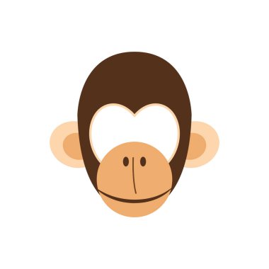 Partide maymun ol. Maske. Vektör illüstrasyonu beyaz arkaplanda izole edildi.