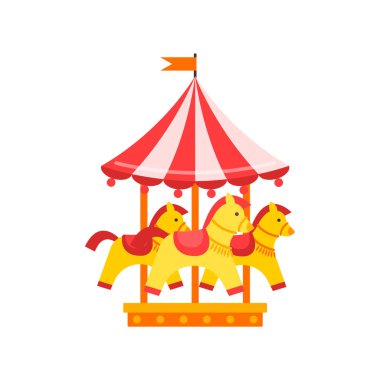 Atlıkarınca simgesi. Düz illüstrasyon atlıkarınca vektör simgesi beyaz arkaplanda izole.