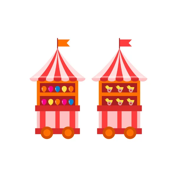 Balloons Fléchettes Concept Chariot Carnaval Illustration Vectorielle — Image vectorielle
