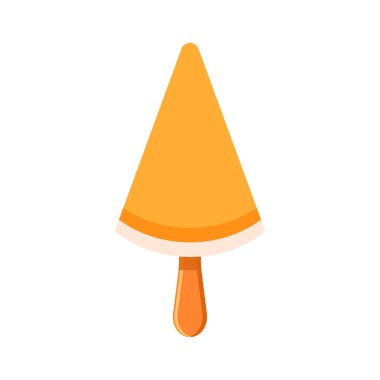 Dondurma simgesi, basit biçim, beyaz arkaplanda vektör illüstrasyonu.