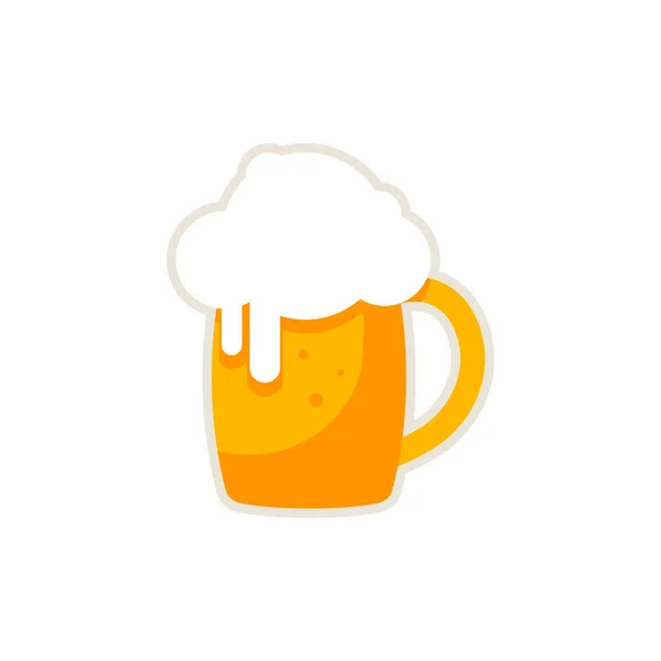 啤酒图标。病媒啤酒。带有白色背景的啤酒的玻璃杯 — 图库矢量图片