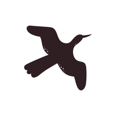 Kuş silueti - vektör illüstrasyonu beyaz arkaplanda izole edildi.