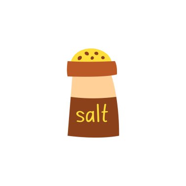 Beyaz arkaplanda tuz vektörü simgesi, düz tasarım.