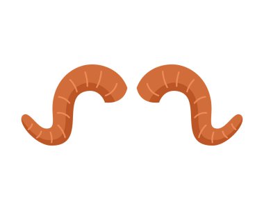 Grafik tabletindeki vektör illüstrasyonu. El çizimi. Koç boynuzu.