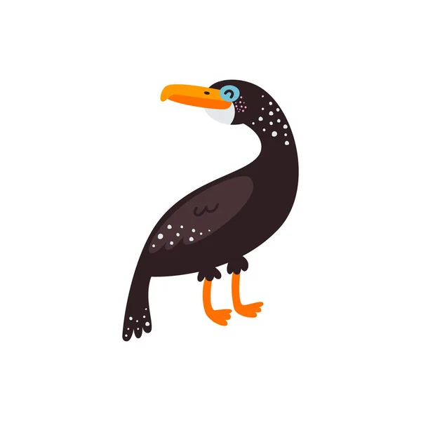 Vector Illustration White Background Cormorant Bird — Stock Vector