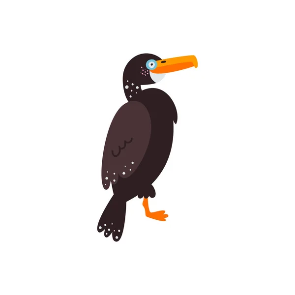 Illustration Vectorielle Sur Fond Blanc Oiseau Cormoran — Image vectorielle