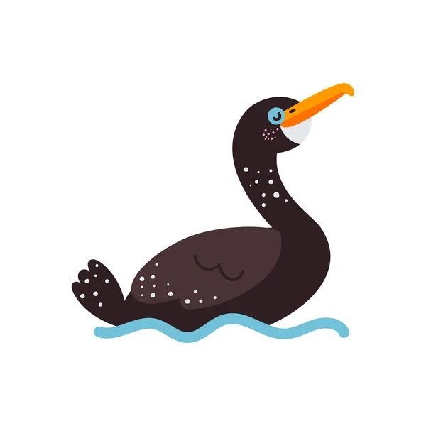 Illustration Vectorielle Sur Fond Blanc Oiseau Cormoran — Image vectorielle