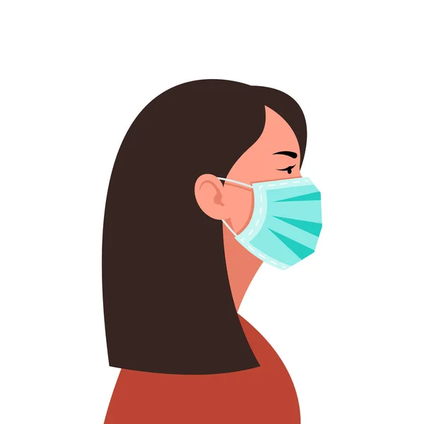 Man Medical Face Mask Dangerous Chinese Coronavirus Quarantine Character Mask — Stock Vector