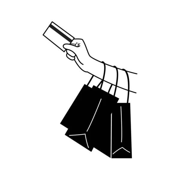 Einkaufstüten Symbol Einkaufen Pakete Vektordarstellung Isoliert Auf Weißem Hintergrund — Stockvektor
