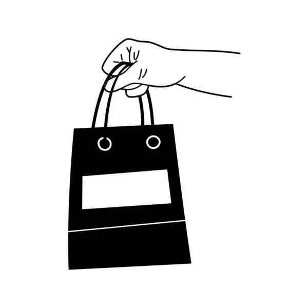 Shopping Bag Icona Shopping Pacchetti Illustrazione Vettoriale Isolato Sfondo Bianco — Vettoriale Stock