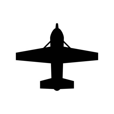 Beyaz arka planda bir uçak simgesi. İzole edilmiş beyaz arkaplanda vektör illüstrasyonu.