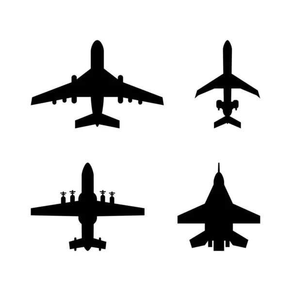 Flygplansikonen Vit Bakgrund Vektor Illustration Vit Isolerad Bakgrund — Stock vektor