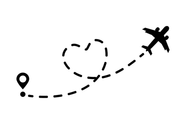 Avion Piste Sur Fond Blanc Illustration Vectorielle — Image vectorielle