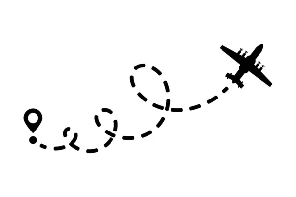 飛行機と白い背景にその歩道 ベクターイラスト — ストックベクタ